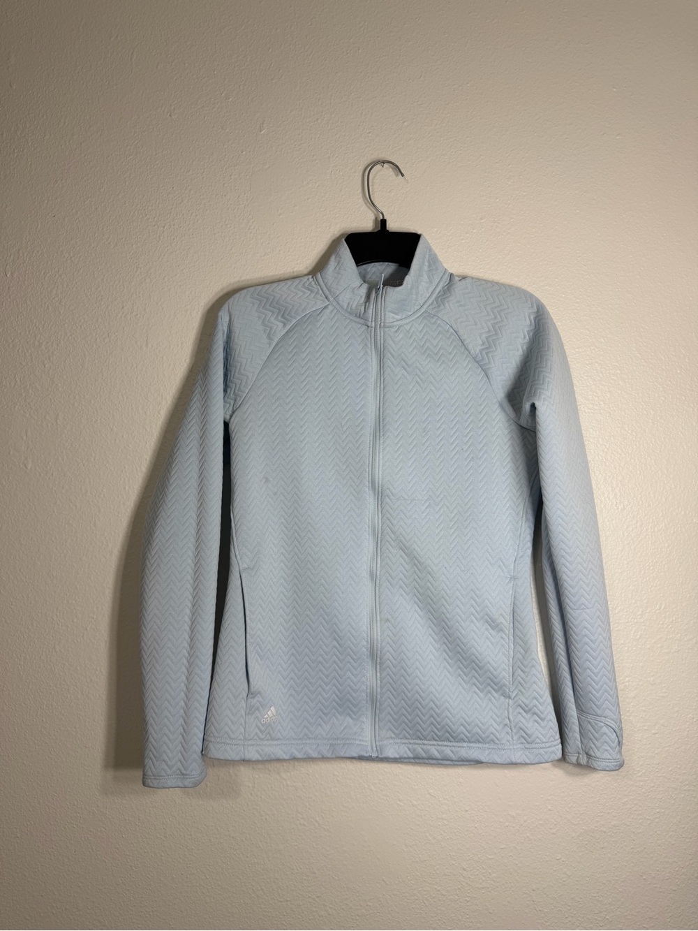 Adidas Light Blue Chevron Zip-Up Jacket